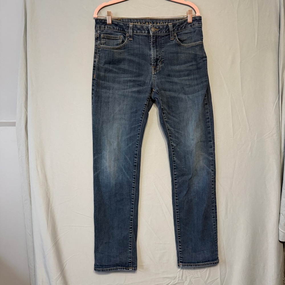 American Eagle Mens Original Straight Jeans Size 32 Blue Denim Everyday Capsule